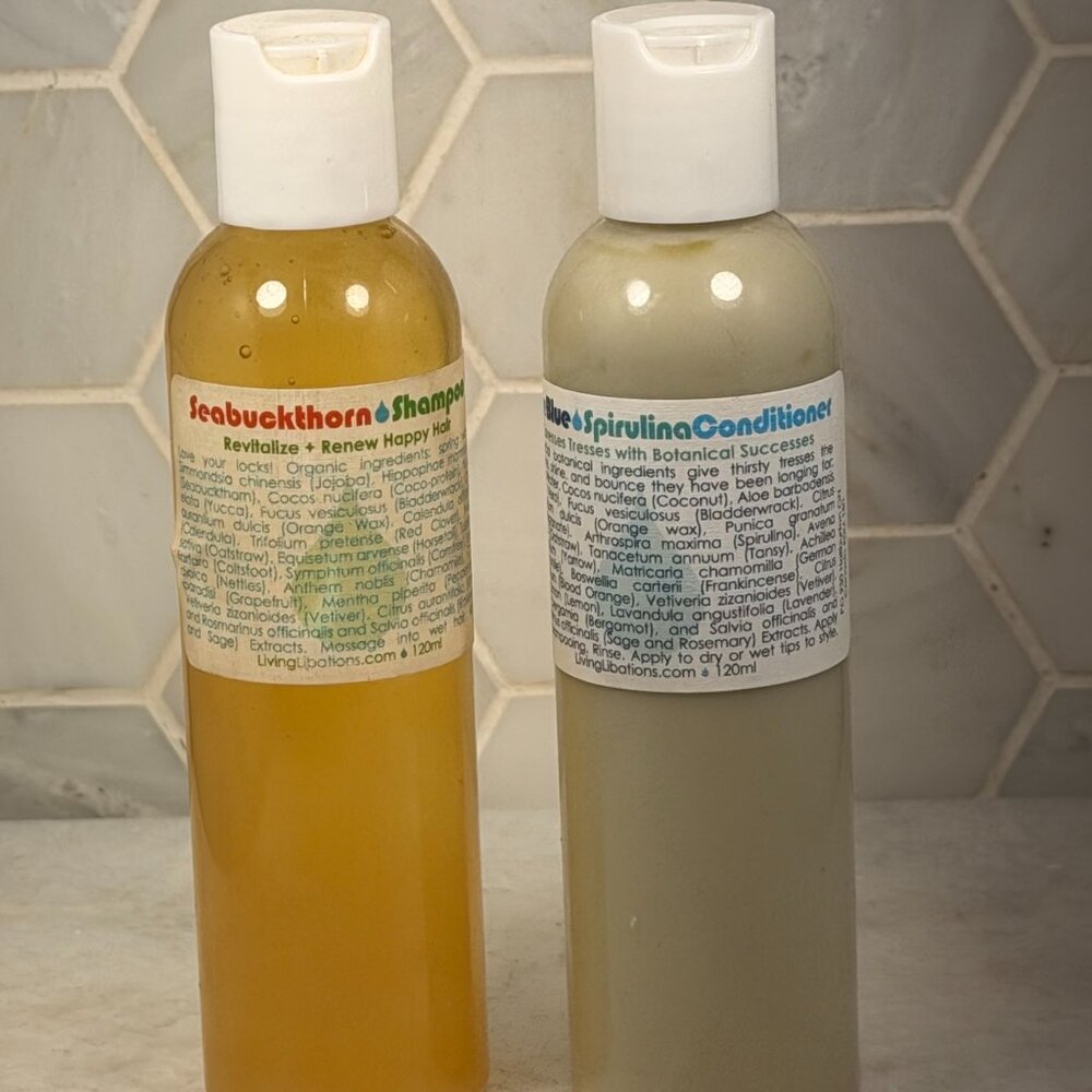 LIVING LIBATIONS - Seabuckthorn Shampoo Organic True Blue Spirulina Conditioner